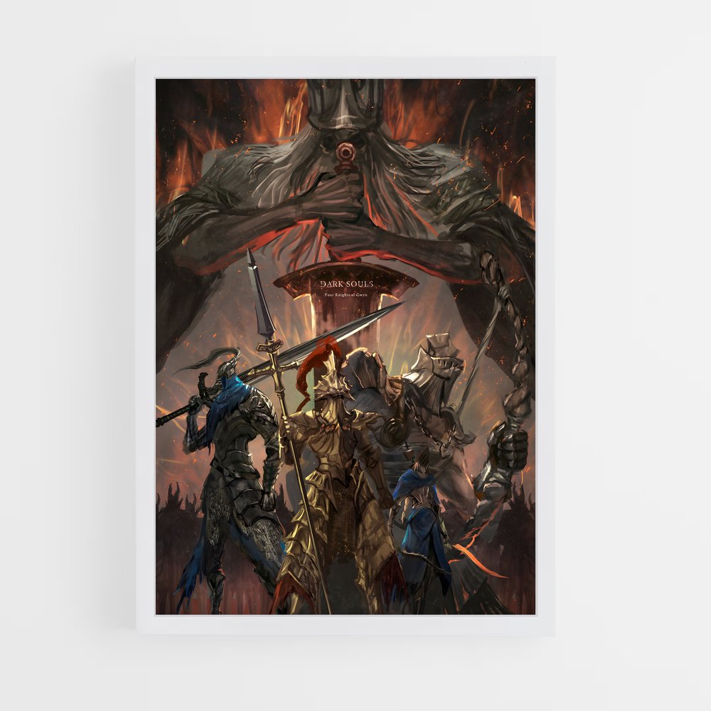 Poster Les Chevaliers Noirs – affiche Dark souls (vue 3)